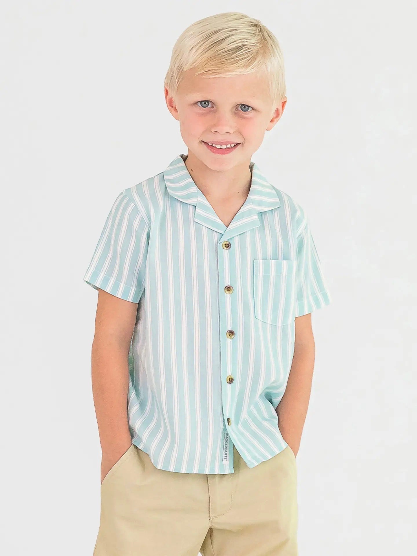 Boys Retro Stripe Short Sleeve Camp Shirt Little Baby Boys Retro Stripe Short Sleeve Camp Shirt Little Baby