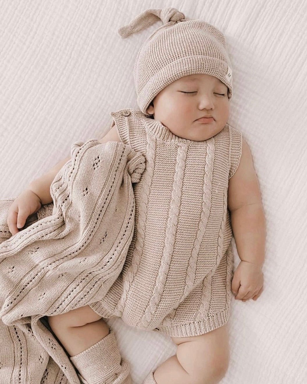 Cable Knit Summer Romper - Little Baby