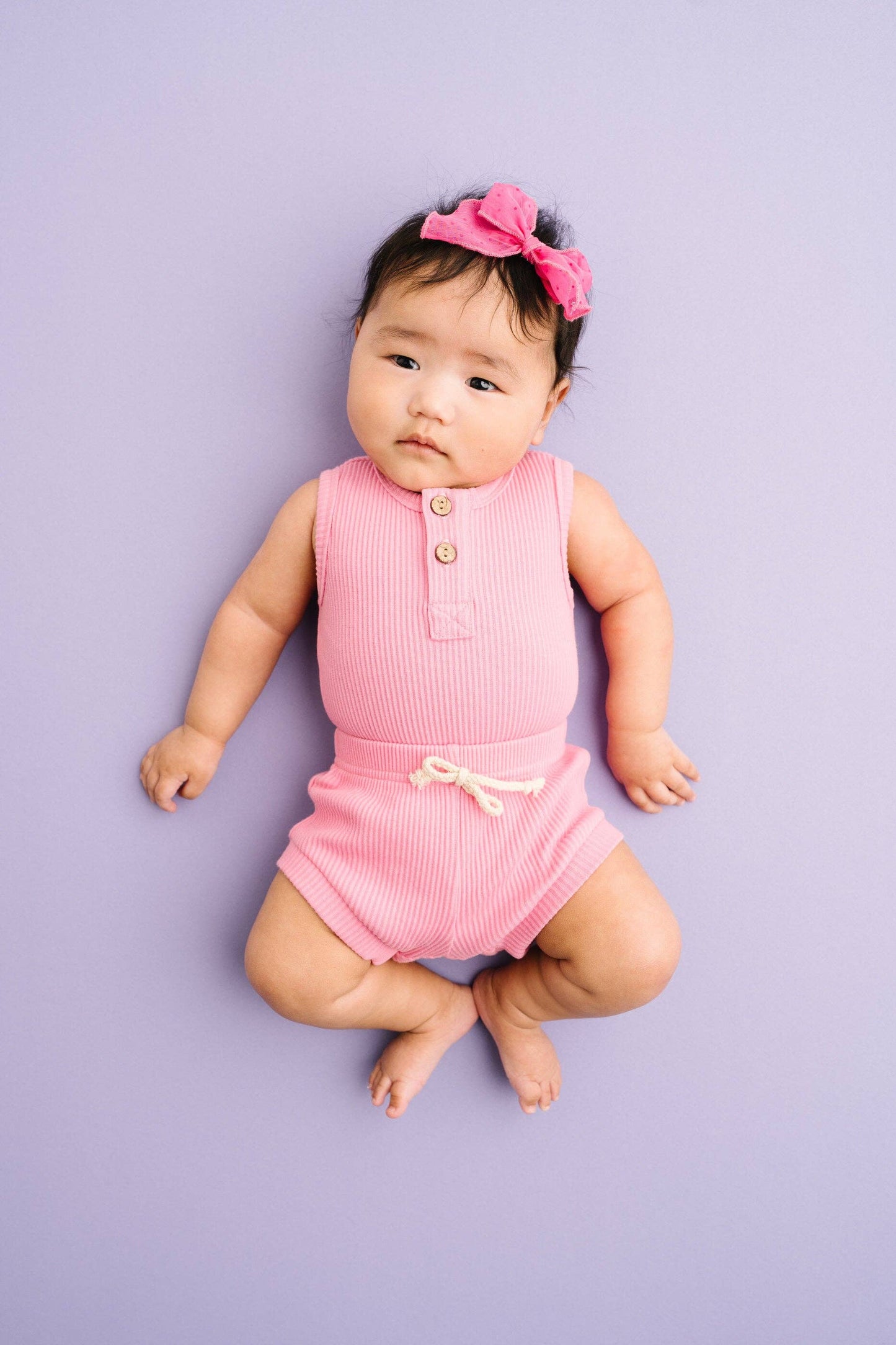 Passion Pink Ribbed Tank Set