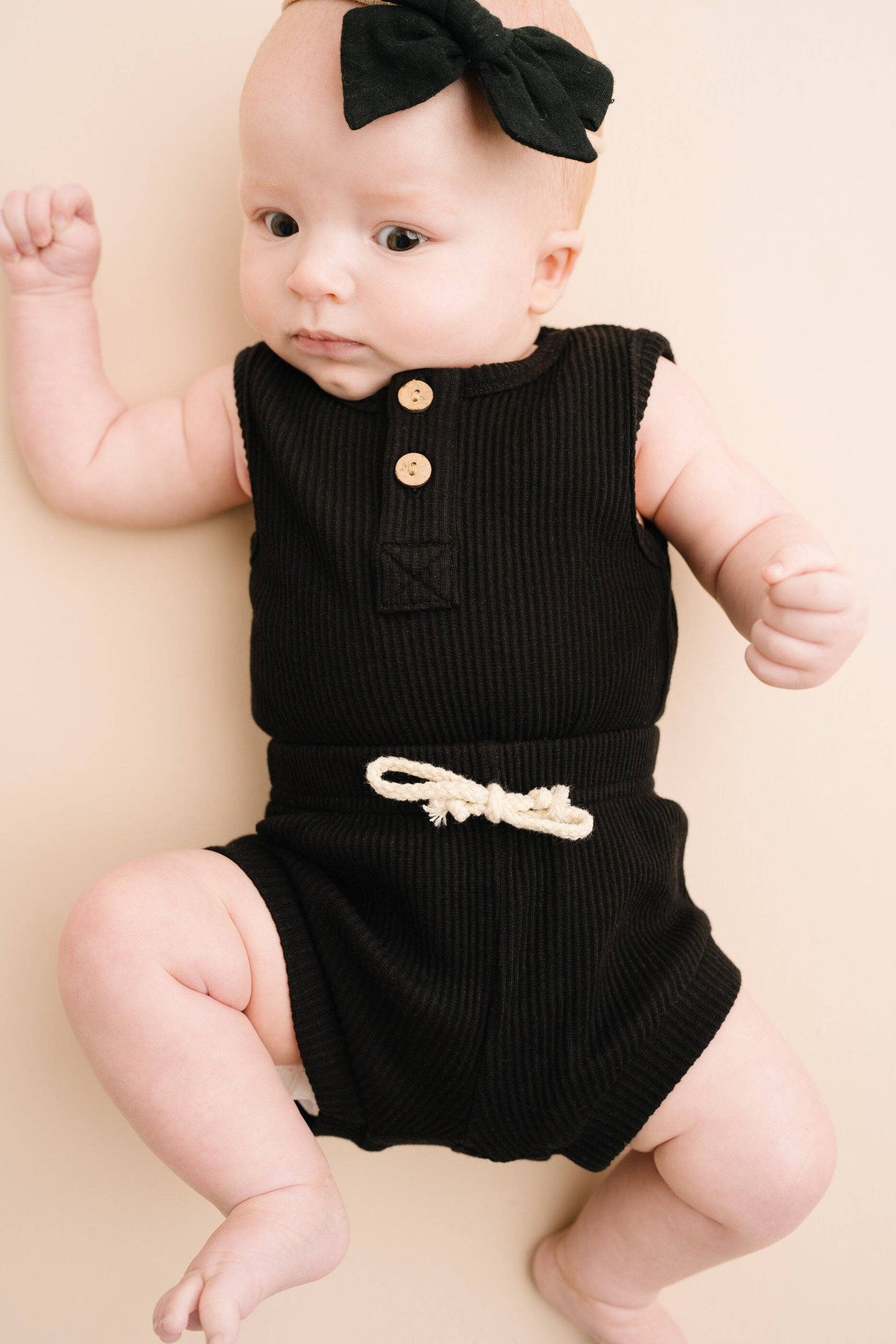 Black Ribbed Tank Set