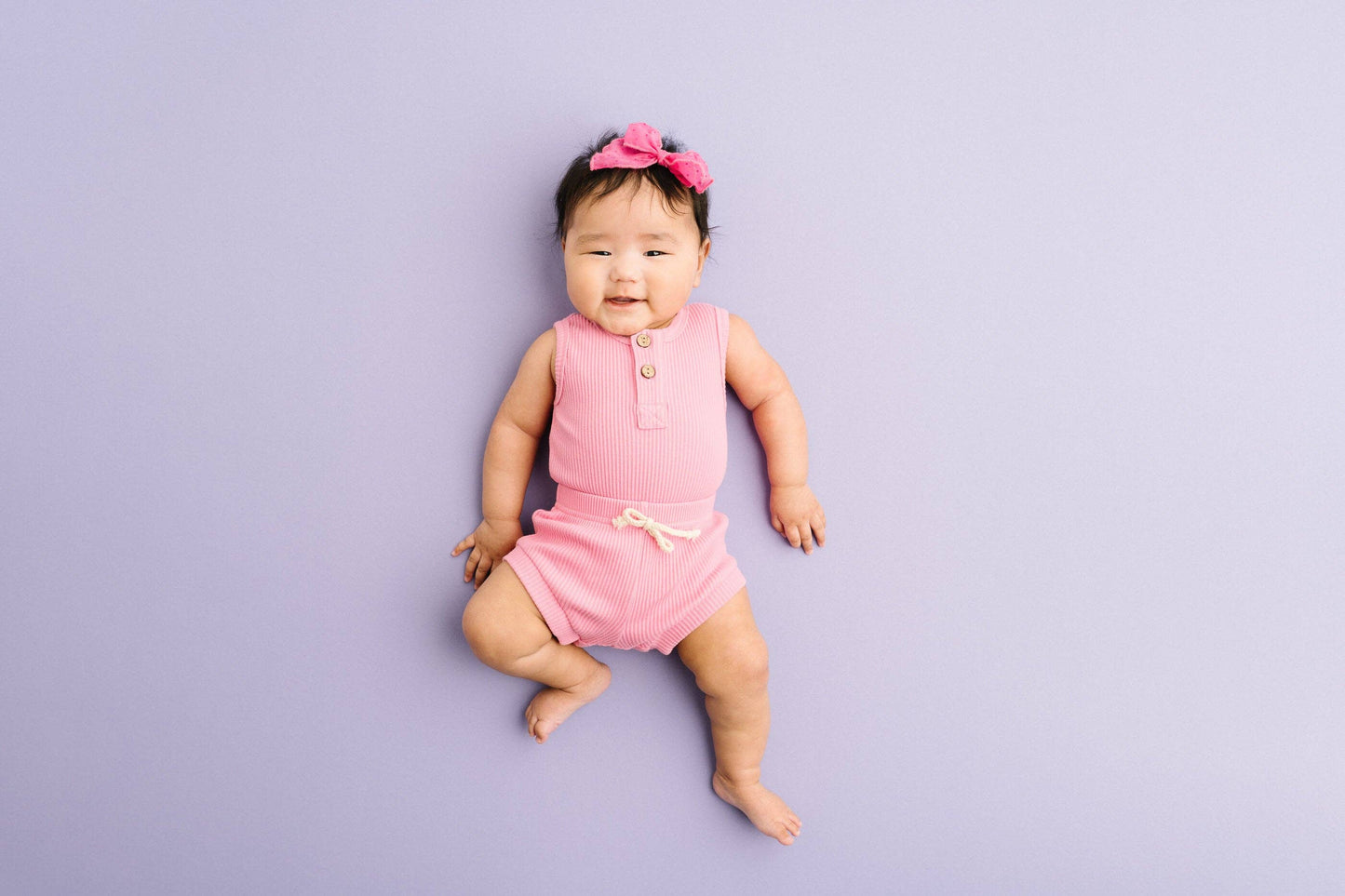 Passion Pink Ribbed Tank Set
