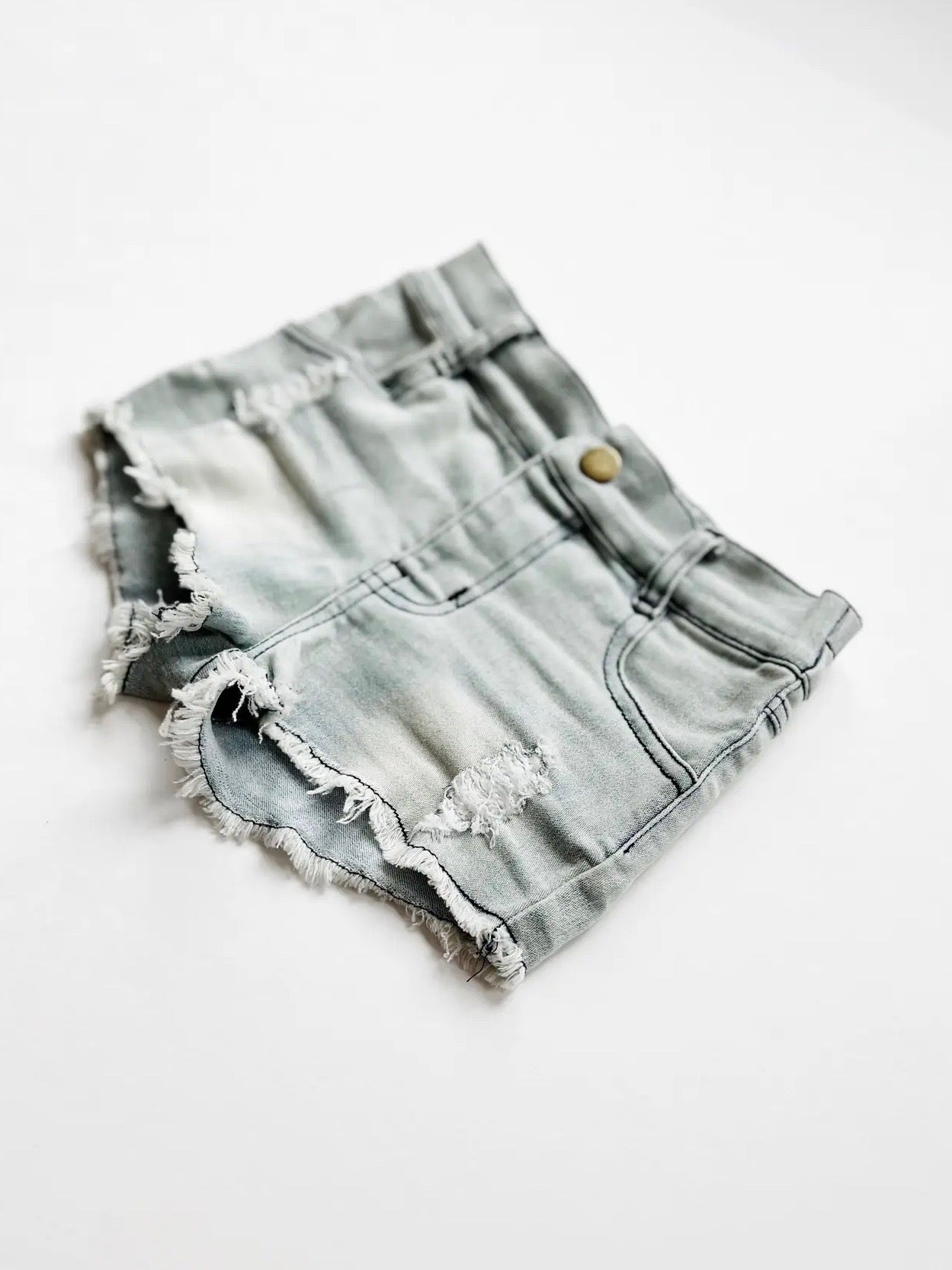 Girls Denim Shorts | Slate Gray - Little Baby