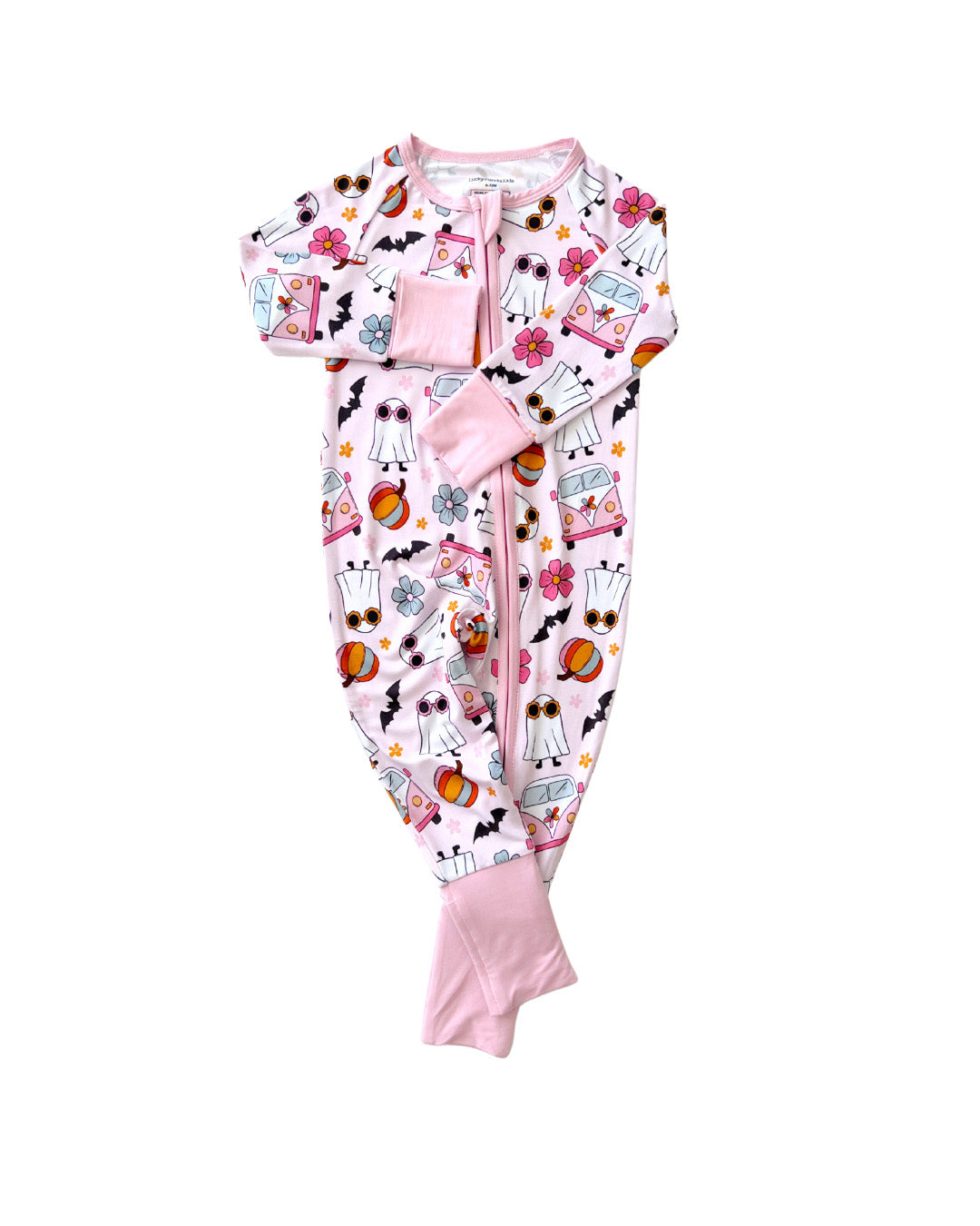 Bamboo Zip Pajamas | Retro Ghost