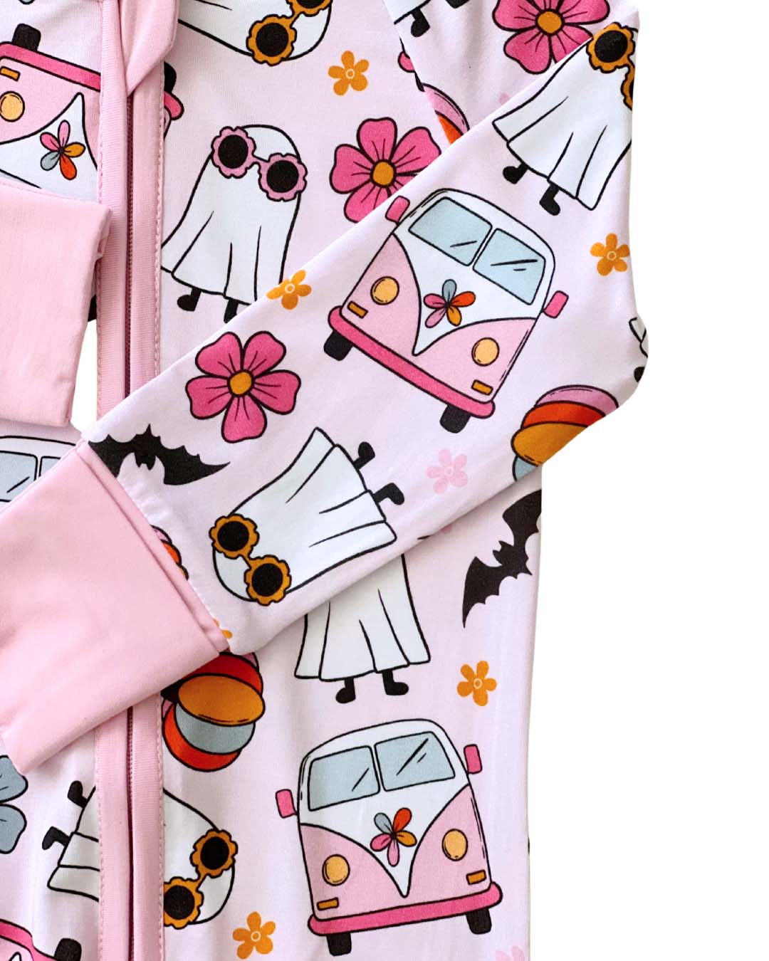 Bamboo Zip Pajamas | Retro Ghost