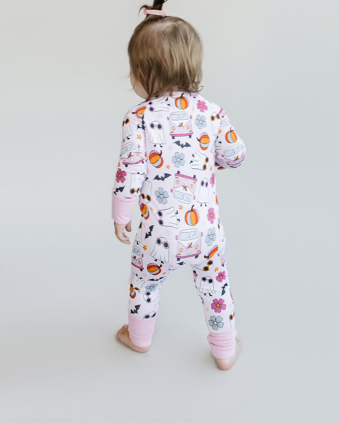 Bamboo Zip Pajamas | Retro Ghost