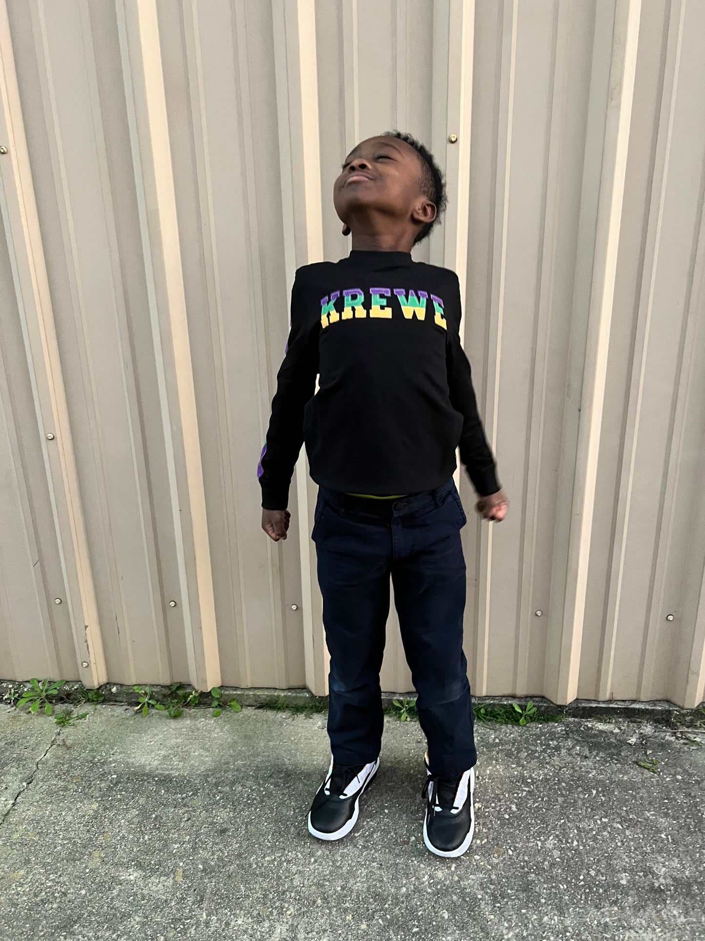 French Terry Youth Vintage KREWE Shirt - Black