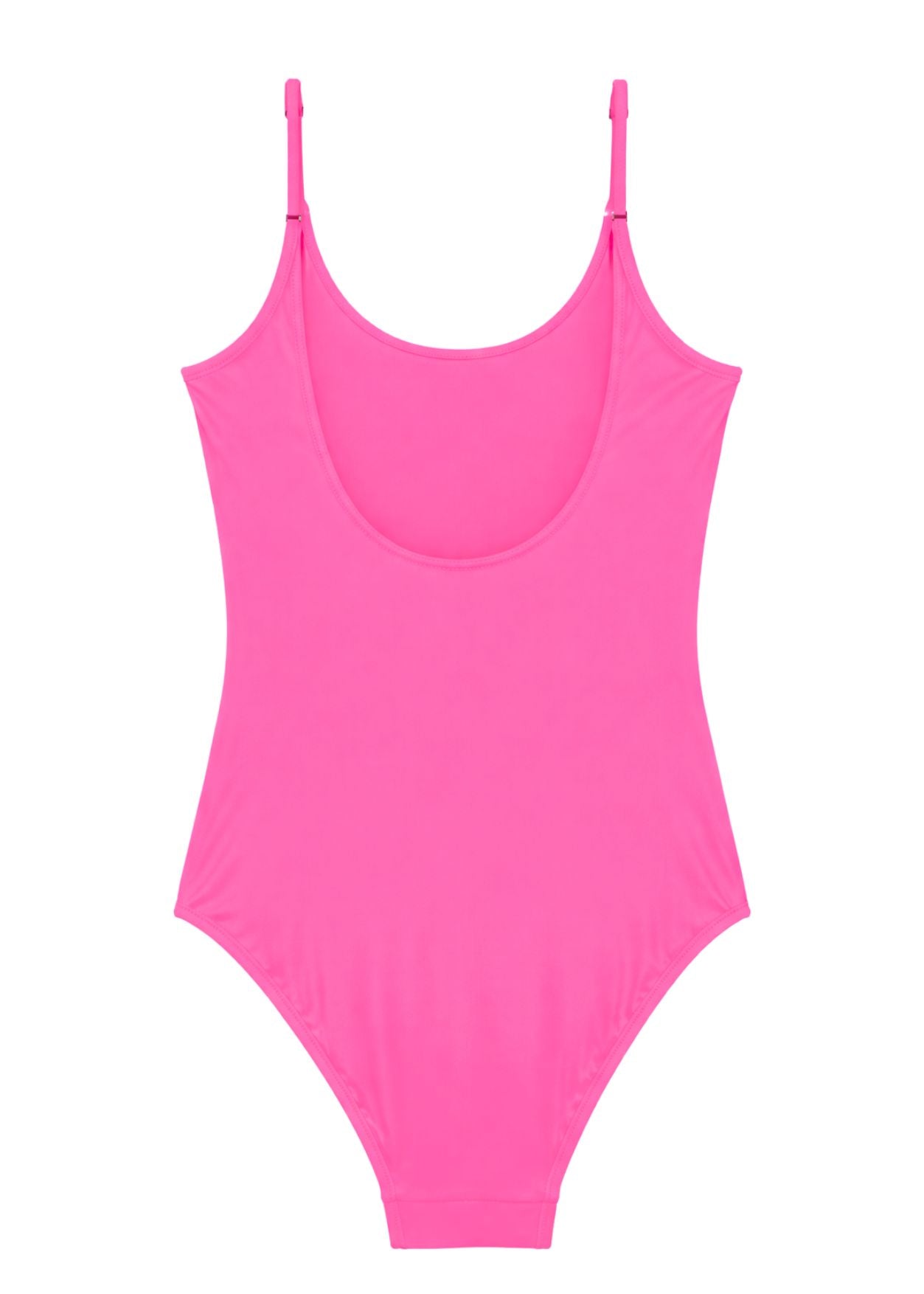 Neon Pink Adjustable Straps Swimsuit