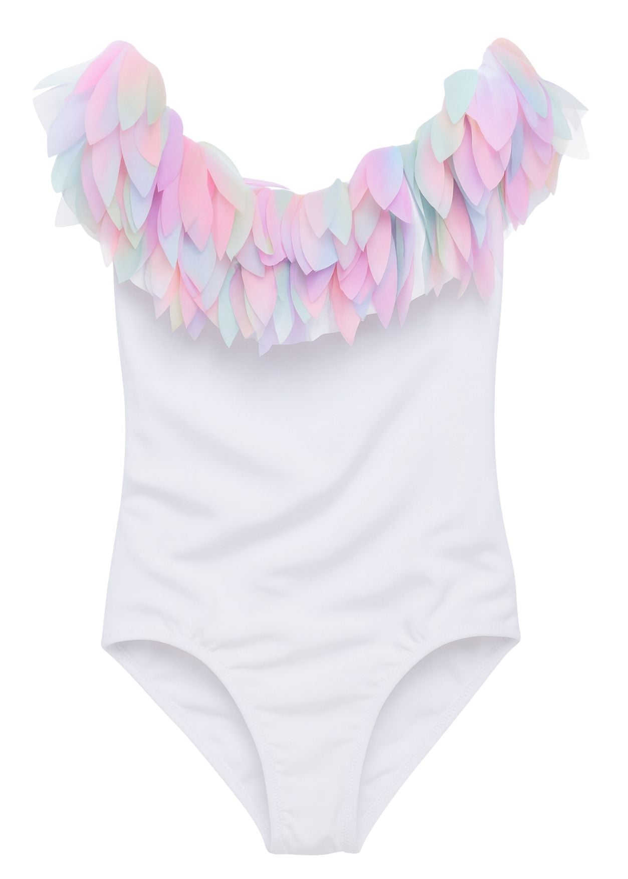 White Swimsuit with Unicorn Petals