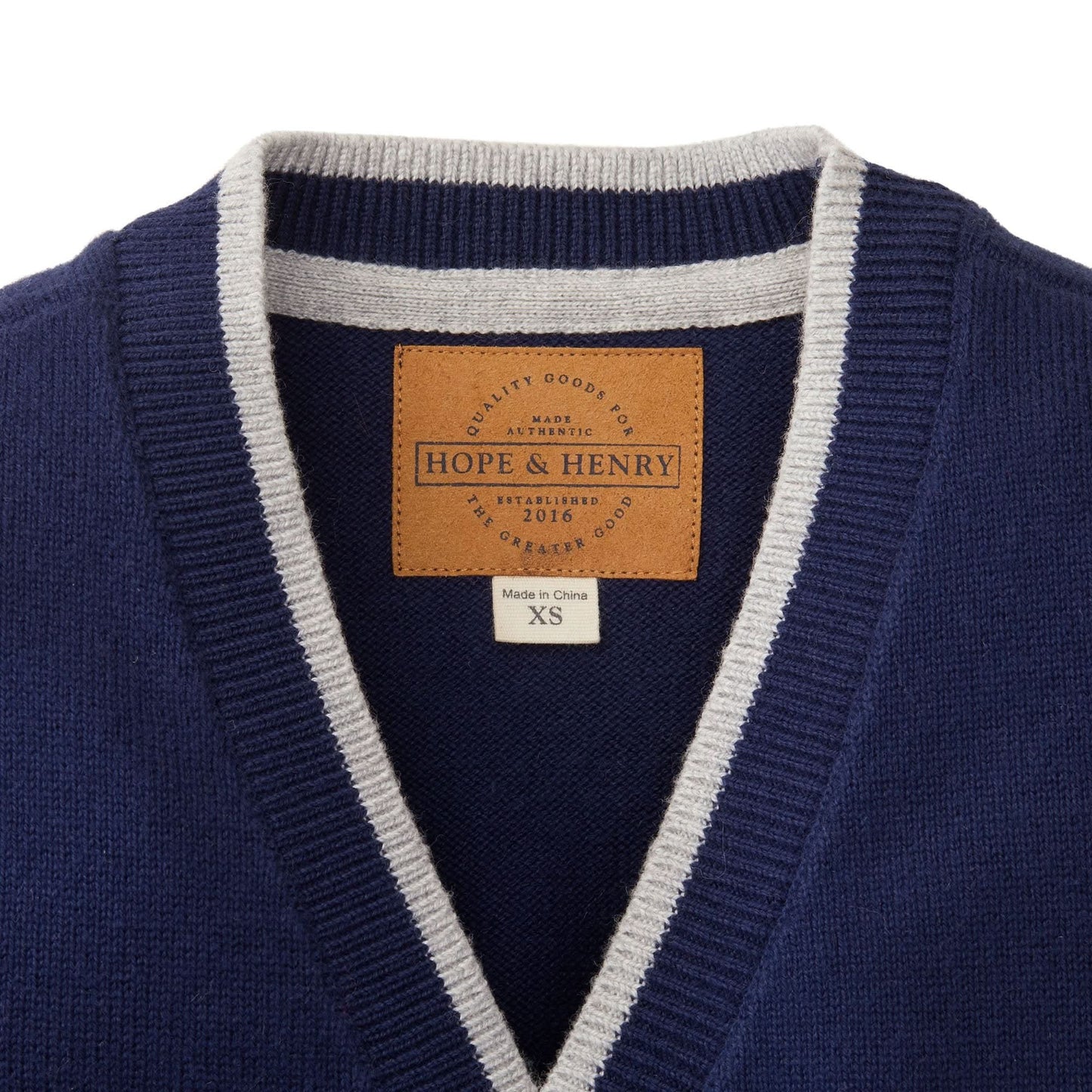 Tipped Organic Cardigan with Elbow Patches