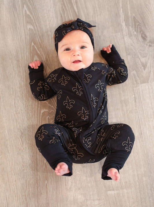 Fleur de lis Double Zipper Bamboo Sleeper