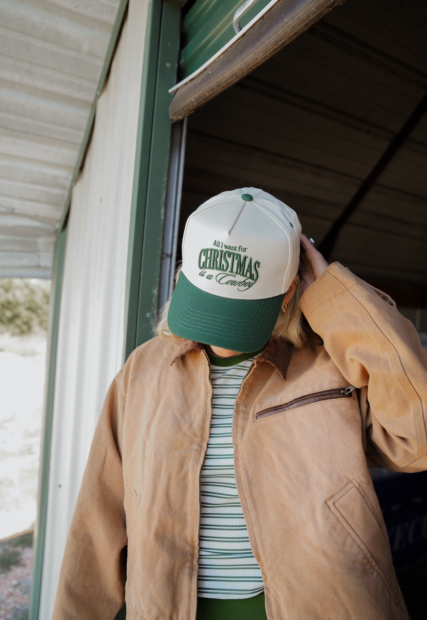 All I want for Christmas is a Cowboy - Green Vintage Trucker Hat