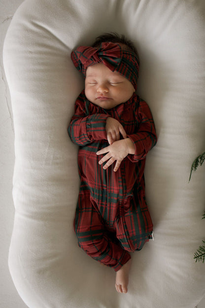 Bamboo Zip Pajamas | Christmas Plaid