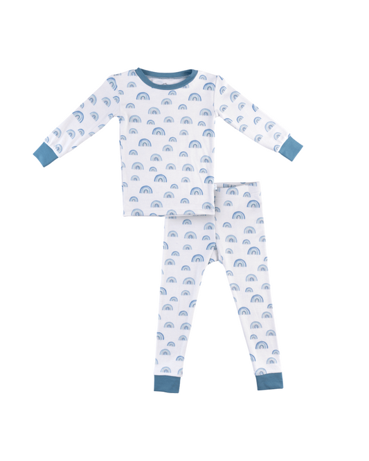 Toddler/Kids Bamboo Pajamas - Blue Rainbow