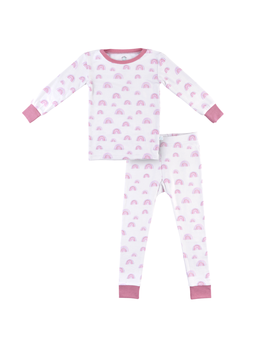 Toddler/Kids Bamboo Pajamas - Pink Rainbow