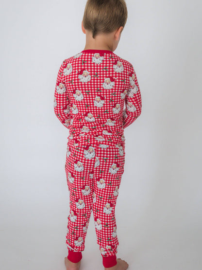 SoftSnooze™ Kids Bamboo Viscose Red Dear Santa Long Sleeve Pajama Set