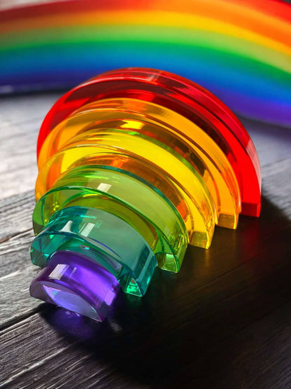 6-Piece Small Crystal Clear Rainbow Lucite Blocks – High Transparency Acrylic