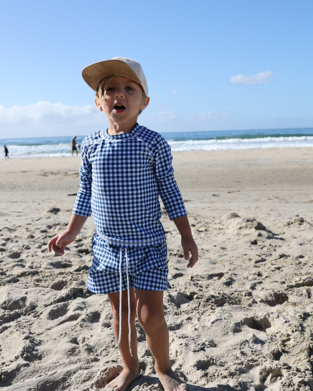 Child Board Short | Blue Gingham