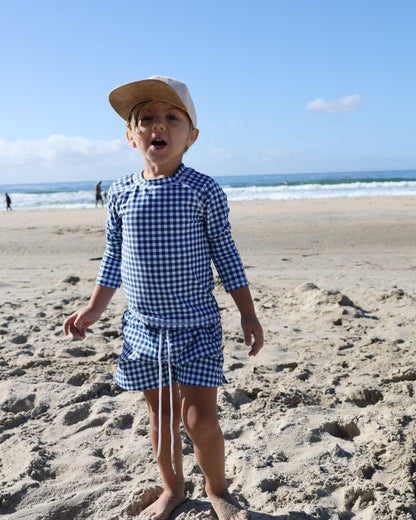 Child Board Short | Blue Gingham