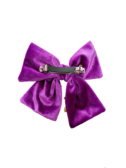Mardi Gras Bejeweled Velvet Bow