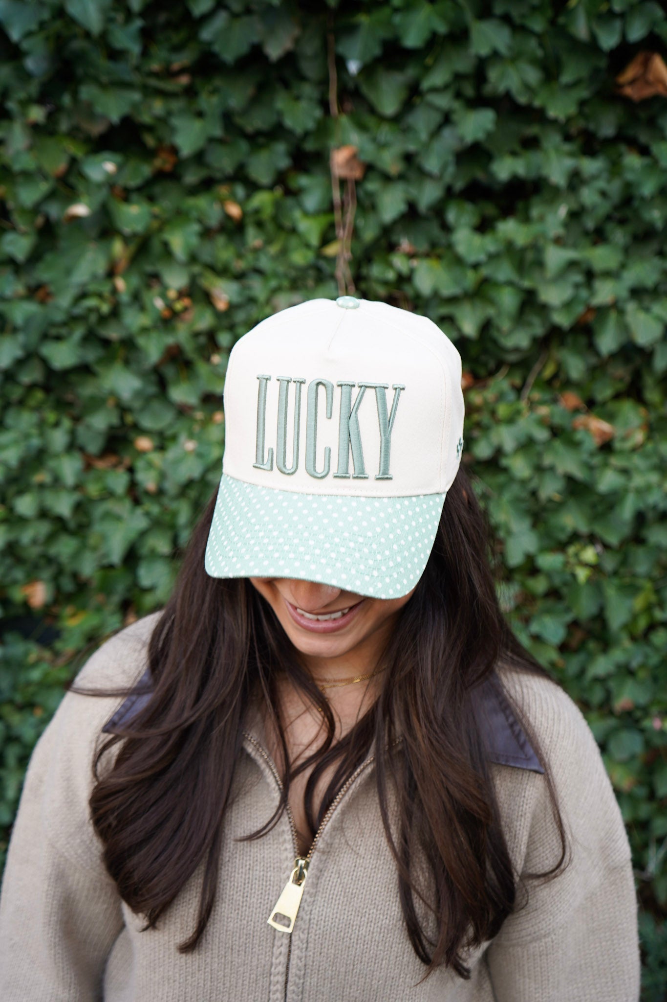 Lucky - Green Polka Dot Trucker Hat