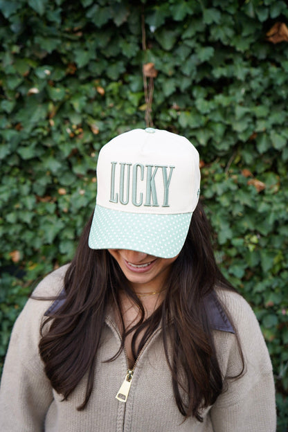 Lucky - Green Polka Dot Trucker Hat
