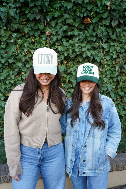 Lucky - Green Polka Dot Trucker Hat