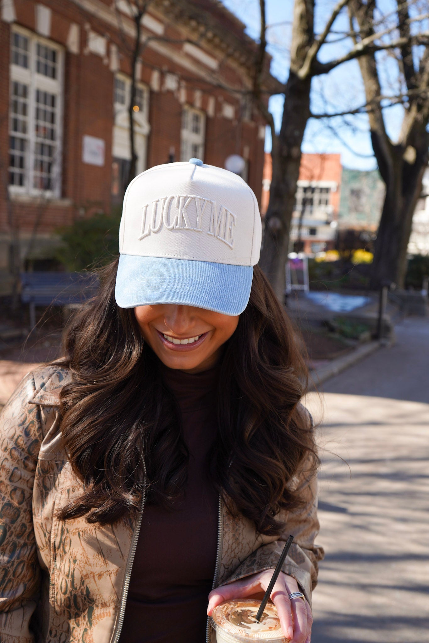 Lucky Me - Denim Vintage Trucker Hat