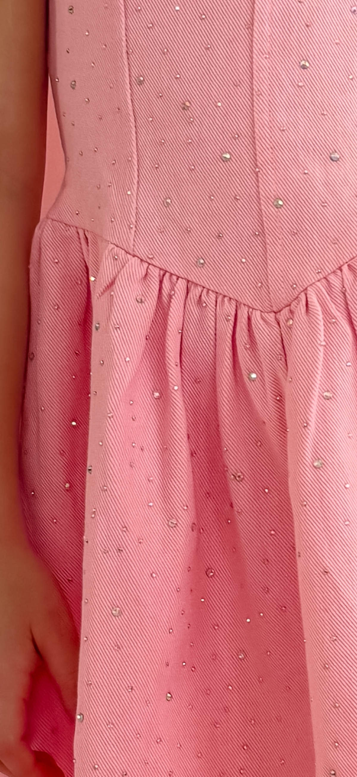 Pink Denim Sparkle Dress✨