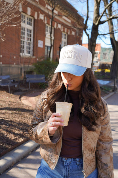 Lucky Me - Denim Vintage Trucker Hat
