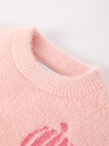 Halloween Pink Girls Pullover Sweater