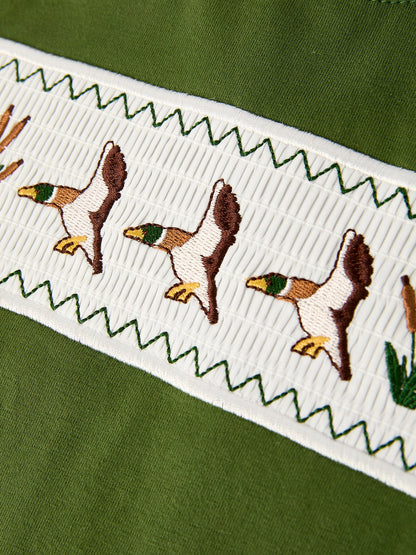 Camouflage Duck Smocking Embroidery Boys Outfit