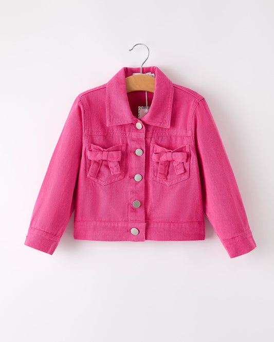 Hot Pink Fall Girls Denim Top