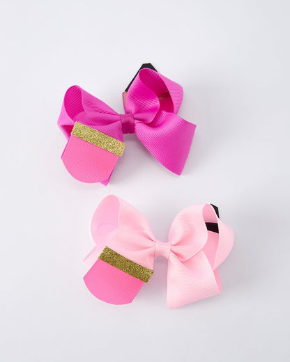 Back-to-school Pencil Bow Girls Hair Clips 3.5 inches