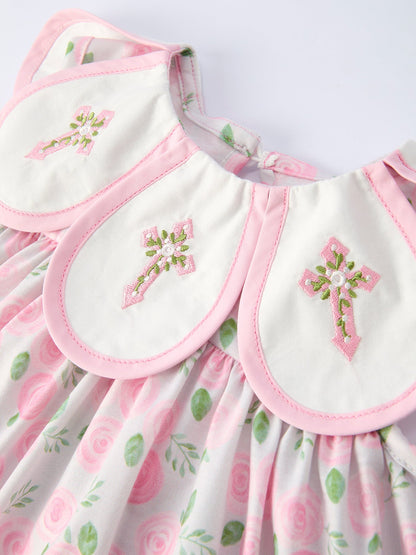 Floral Smocked Petal Peter Pan Collar Dress