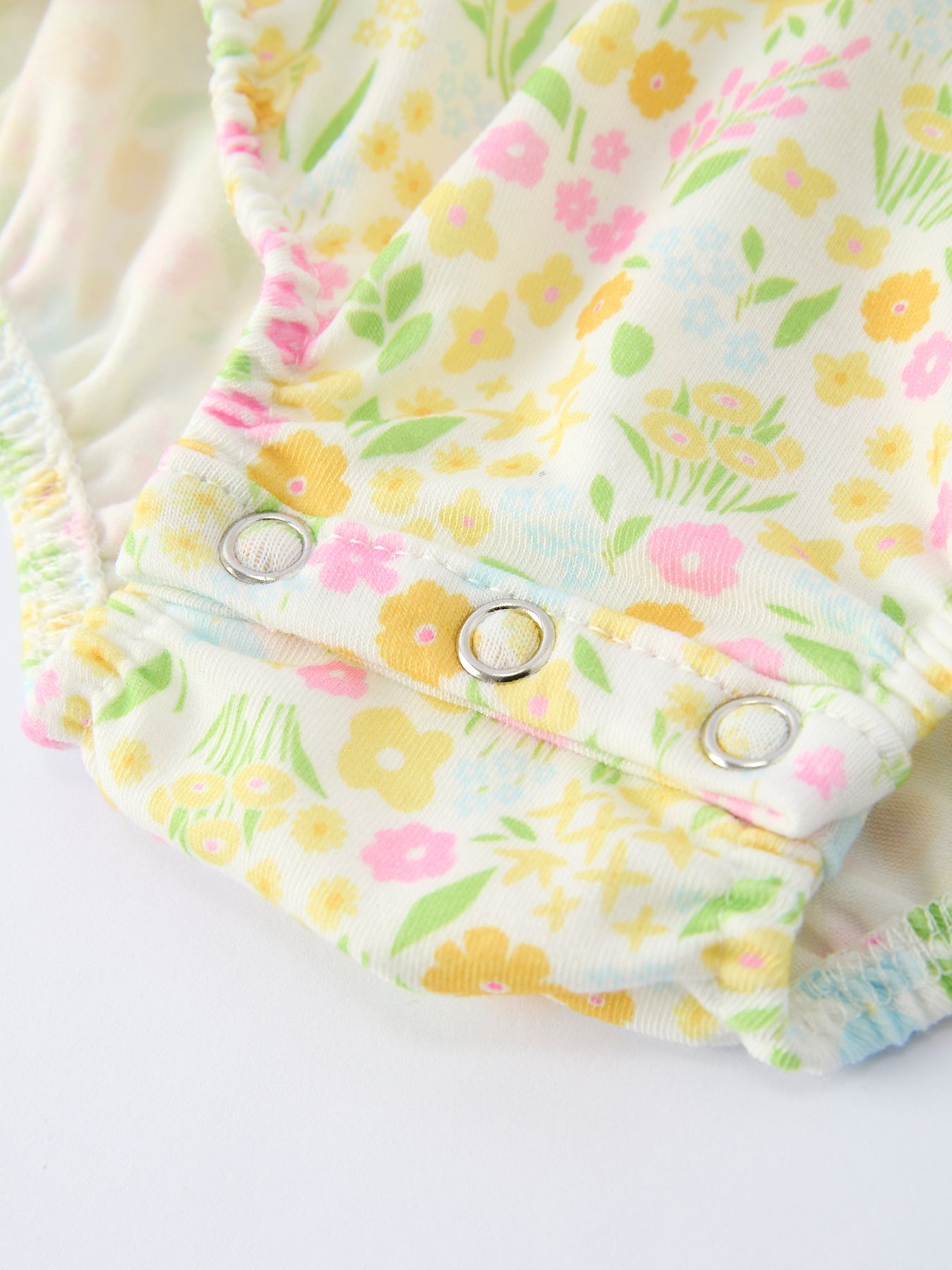 Spring Floral Smocked Baby Girl Romper