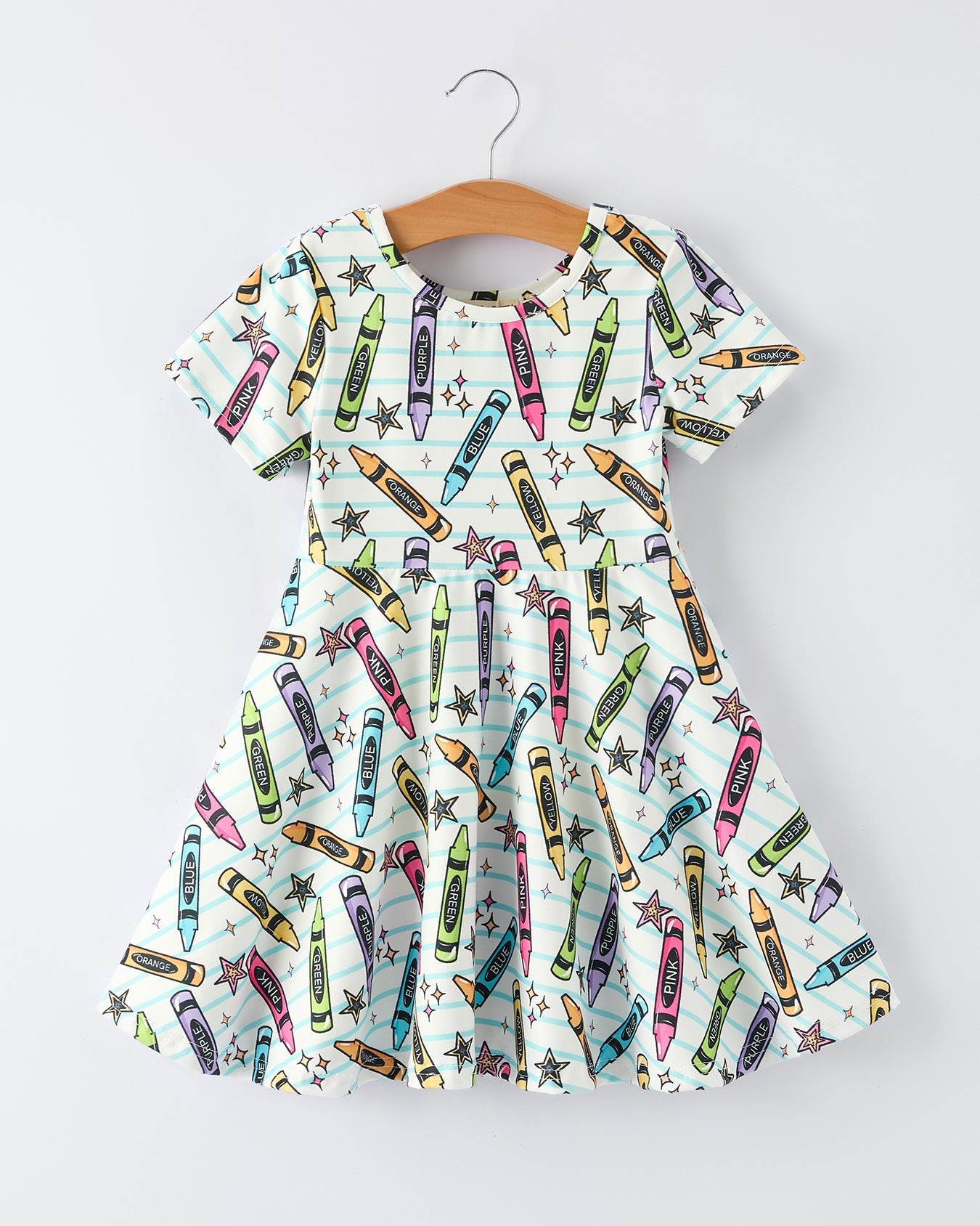 Girl Back To School Pencil Print Dress