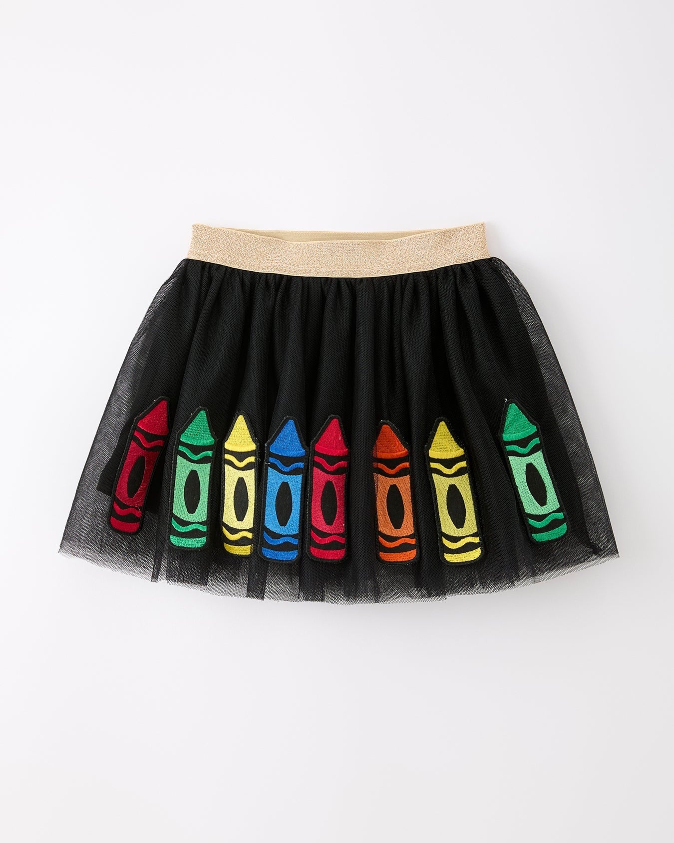 Back To School Crayon Girls Skirt Tulle Applique Skirt