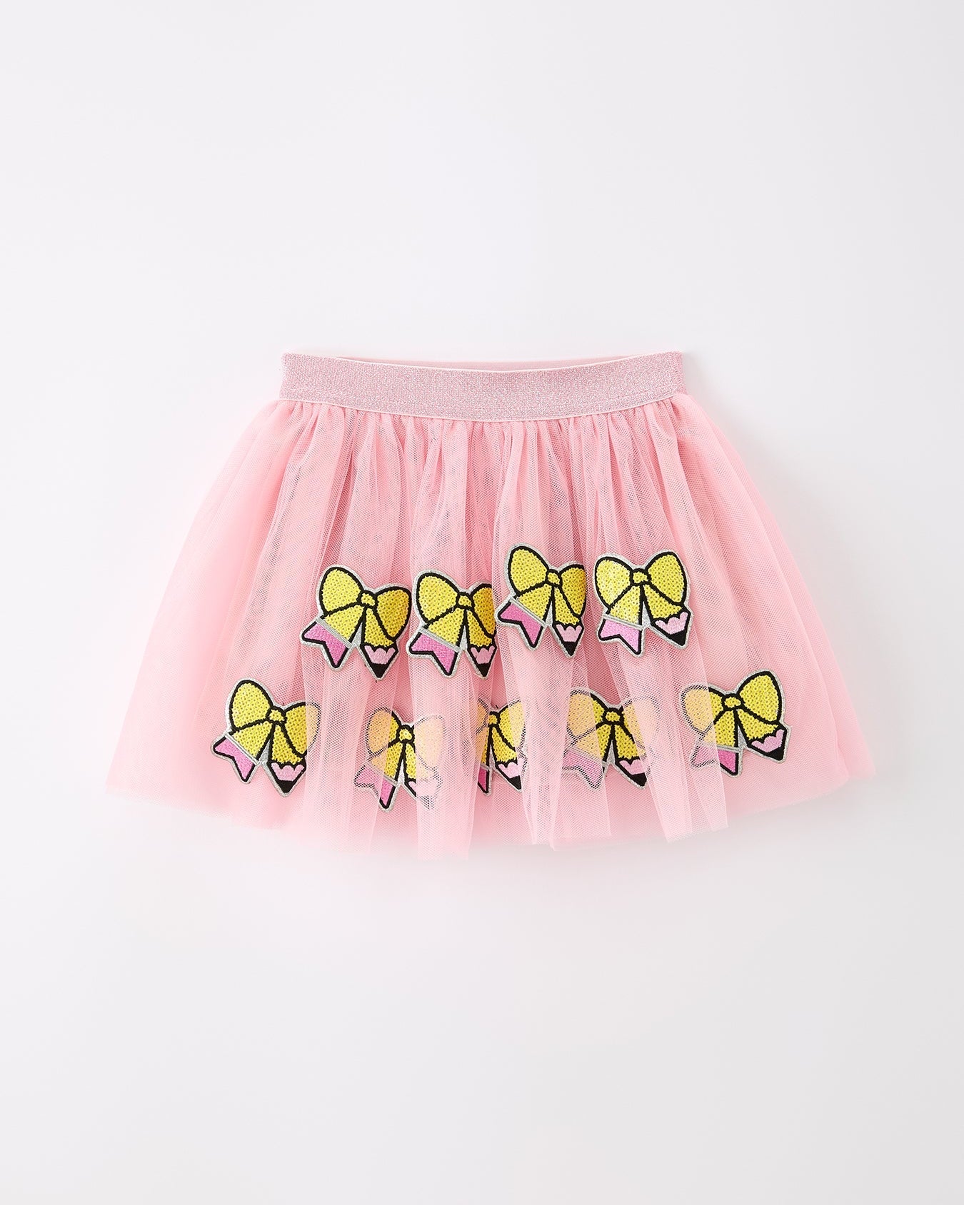 Back To School Pencil Bow Girls Skirt Tulle Applique Skirt