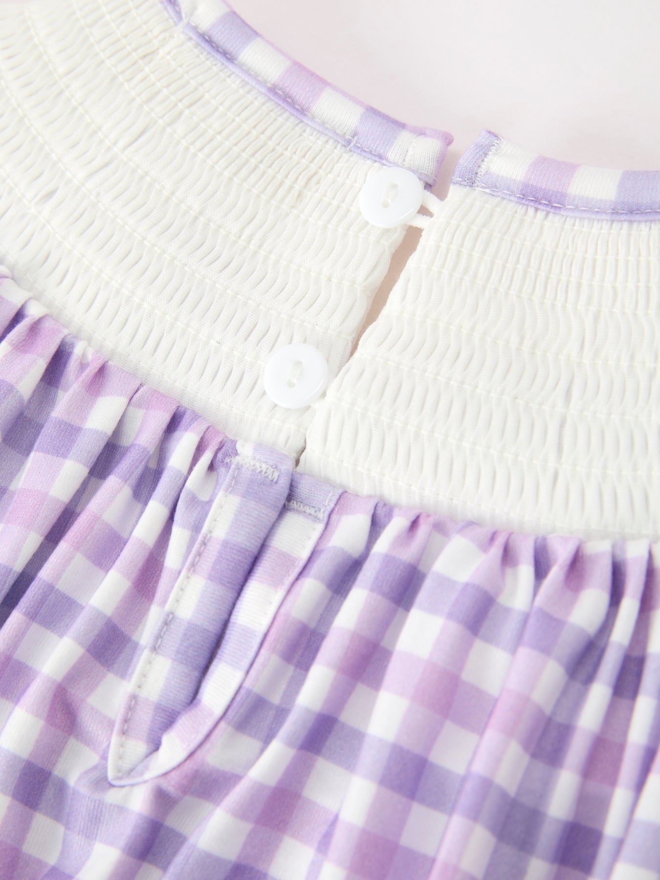 Halloween Ghost Plaid Bow Scallop Girls Dress