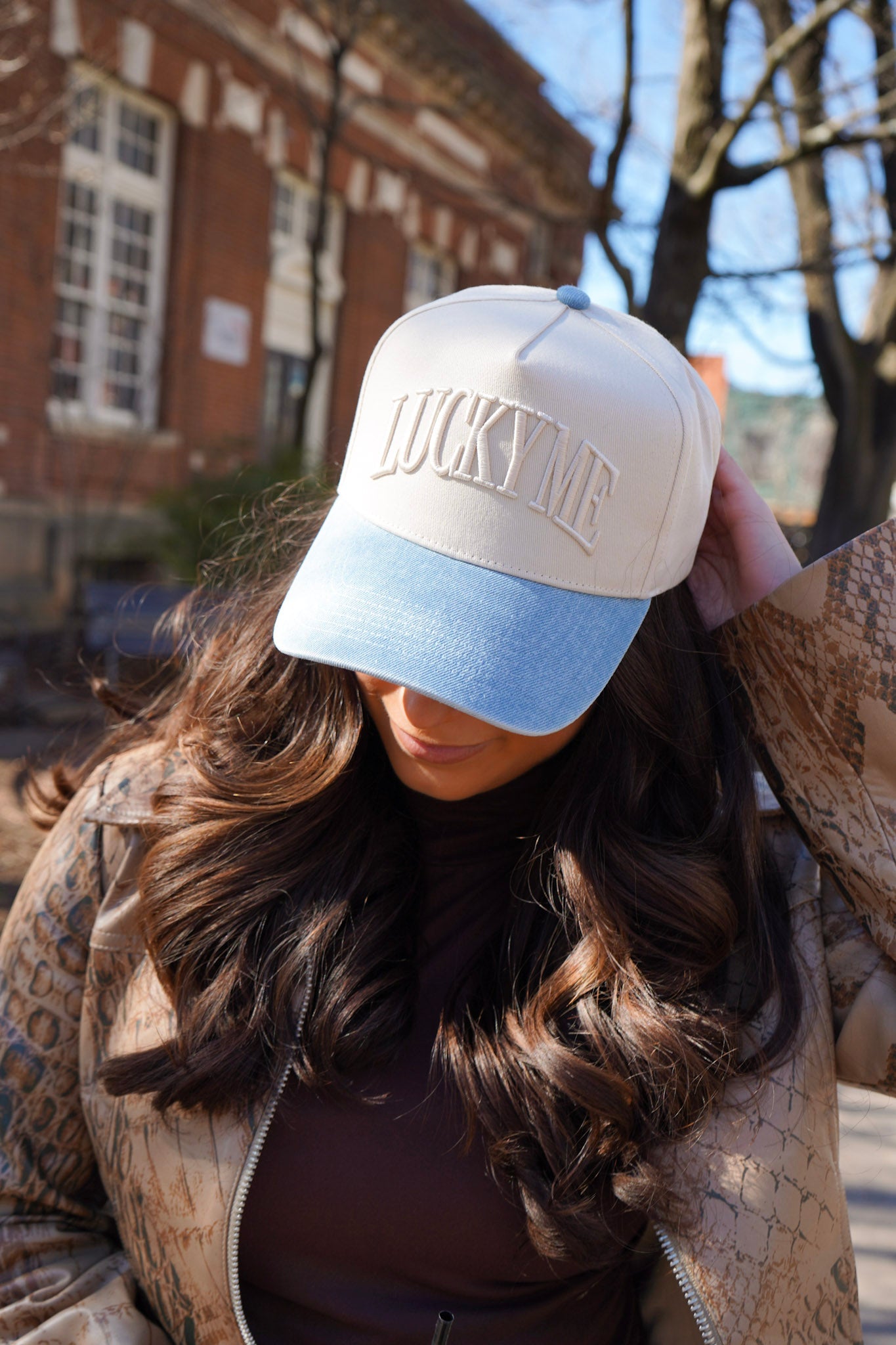 Lucky Me - Denim Vintage Trucker Hat