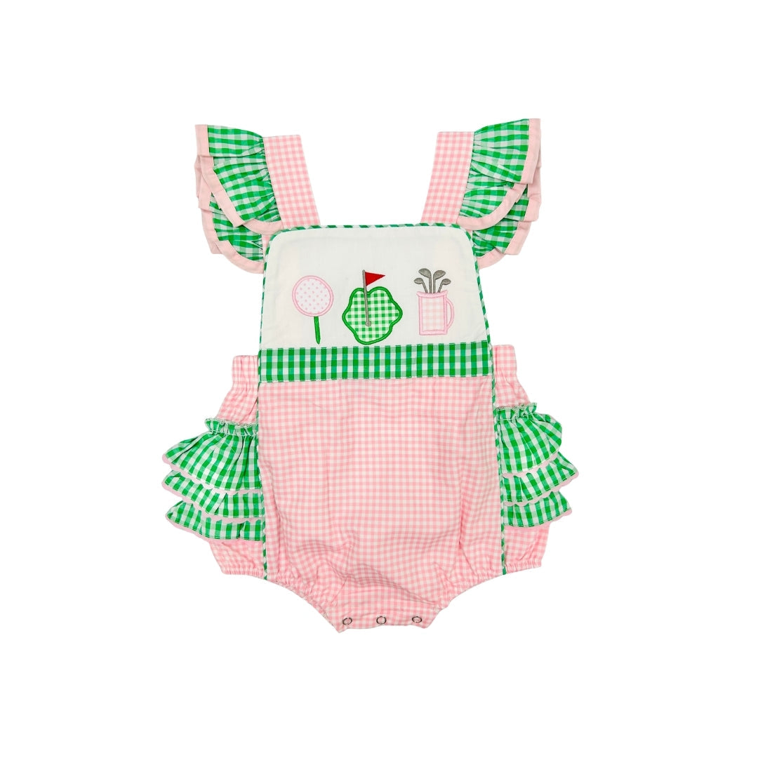 Hazel Blue Pink/Green Gingham Golf Bubble