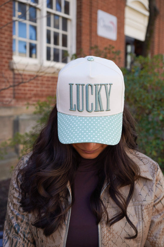 Lucky - Green Polka Dot Trucker Hat