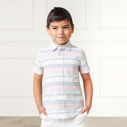 Linen Short Sleeve Button Down Shirt - Baby
