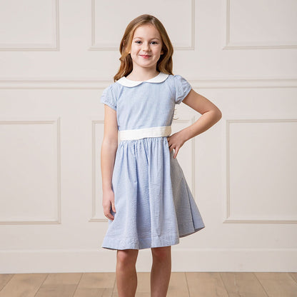 Organic Seersucker Peter Pan Collar Dress