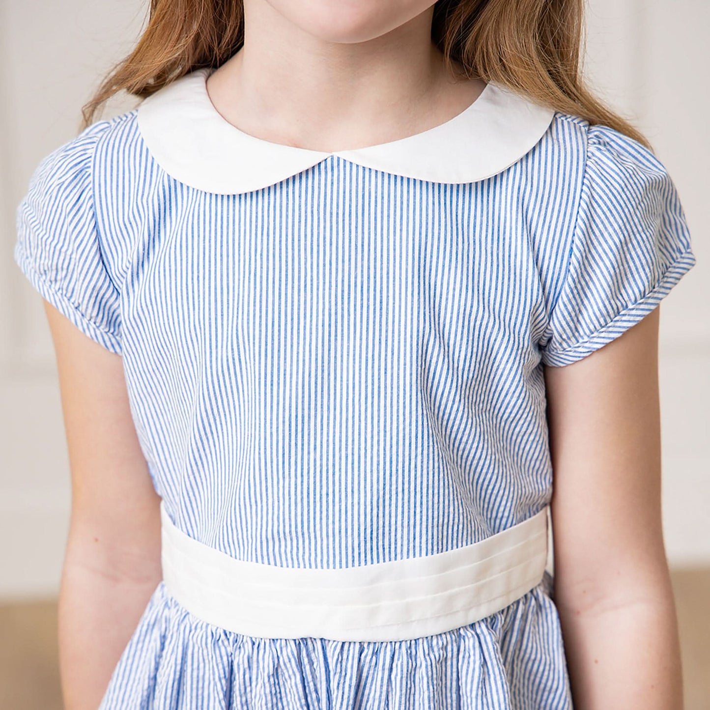 Organic Seersucker Peter Pan Collar Dress