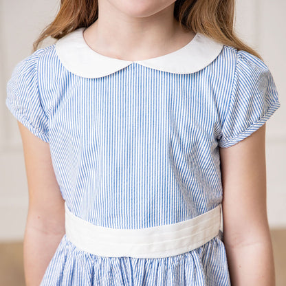 Organic Seersucker Peter Pan Collar Dress