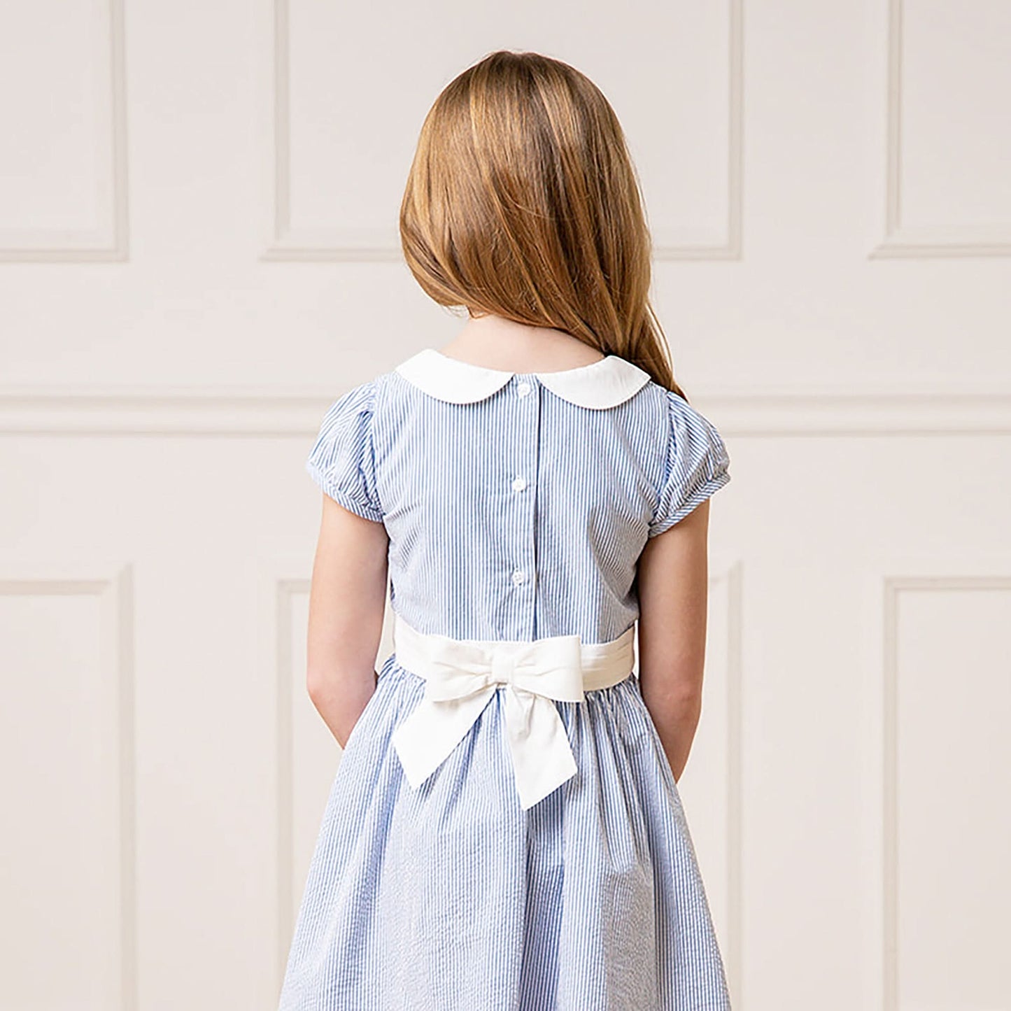 Organic Seersucker Peter Pan Collar Dress