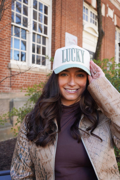 Lucky - Green Polka Dot Trucker Hat