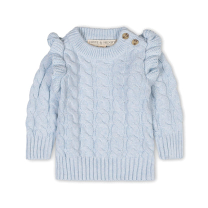 Organic Mock Neck Ruffle Sweater