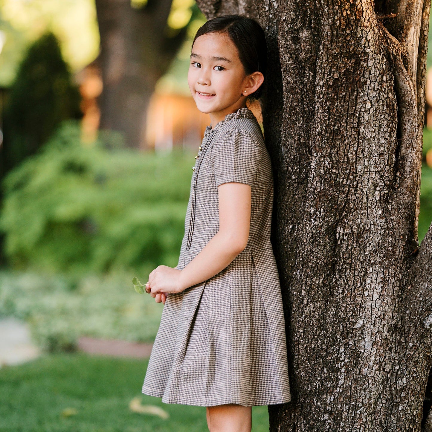 Organic Ruffle Collar Drop Waist Dress